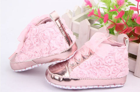 Soft-Soled Rose Flower Baby Shoes