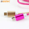 Bastec USB Data Charger Cable Nylon Braided Wire Metal Plug Micro USB Cable for iPhone 6 6s Plus 5s 5 iPad mini Samsung Sony HTC