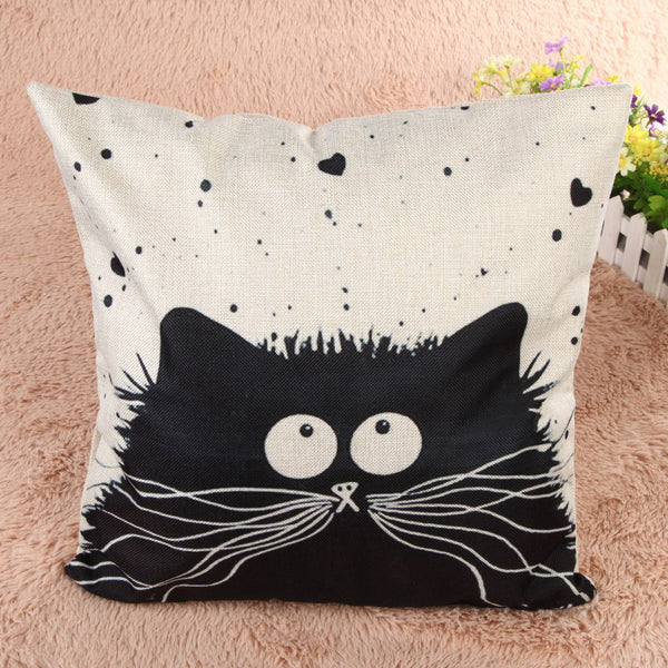 Cartoon Cat Pillow Cover, Color - 02