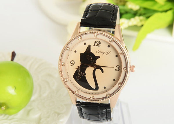 Cartoon Black Cat Watch - Black - Beautifiable - 1