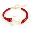 Anchor Leather Bracelet - Red - Beautifiable - 4