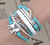 **FREE** Elephant Love Infinity Leather Bracelet - BLUE - Beautifiable - 3