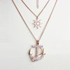 Fashion New sweater Golden double chain anchor Pendant Necklace Korean jewelry