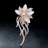 Fashionable Opal Stone Flower Brooch Pin Women Garment Accessories Jewelry Brooch Rhinestone Pin