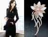 Fashionable Opal Stone Flower Brooch Pin Women Garment Accessories Jewelry Brooch Rhinestone Pin