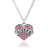 **FREE** Crystal Heart Pendant - SISTER Pink - Beautifiable - 17