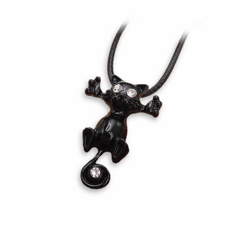Cute Colorful Cat Necklace - Black White - Beautifiable - 1