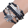 Hand-woven Elephant Love Infinity Leather Bracelet - Beautifiable