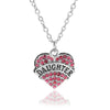 **FREE** Crystal Heart Pendant - DAUGHTER Pink - Beautifiable - 5