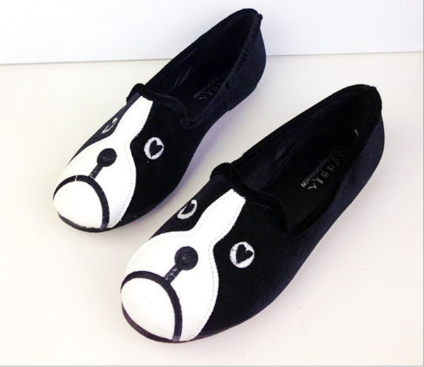 Cat or Dog Face Slip On Flat Shoes