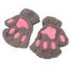 **FREE** Fluffy Plush Paw Gloves - Khaki - Beautifiable - 7